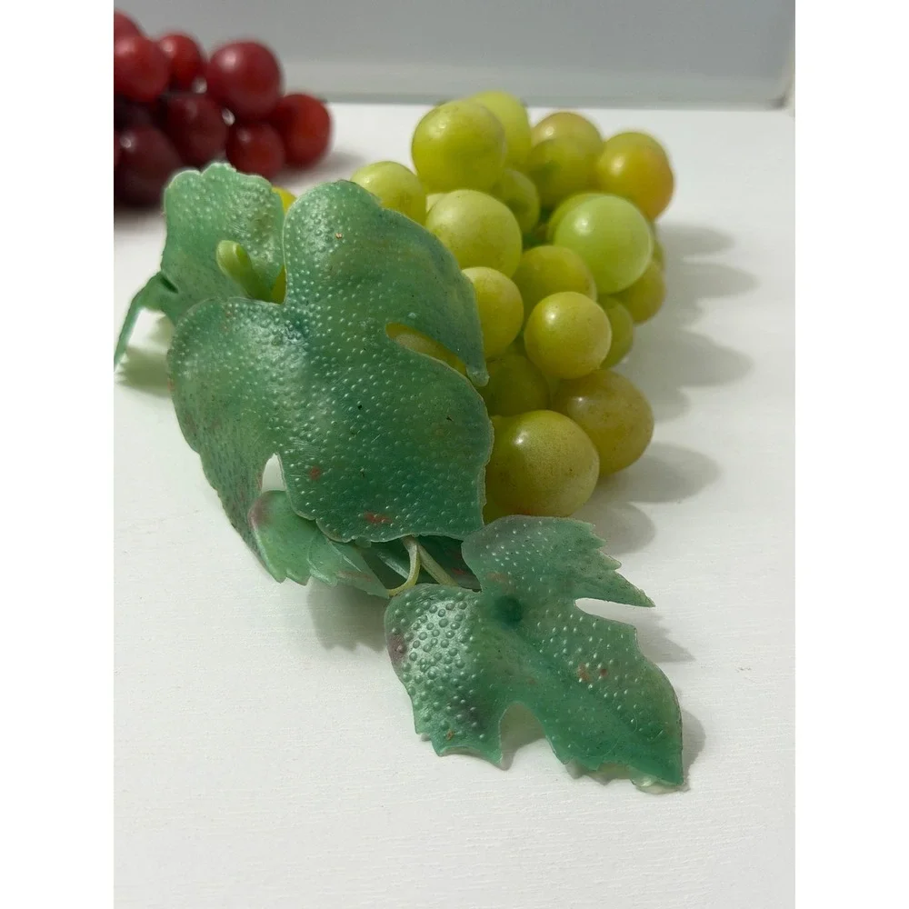 Vintage Grape Bunch Cluster Faux Fruit Kitchen Decor Set of 2 Red Green